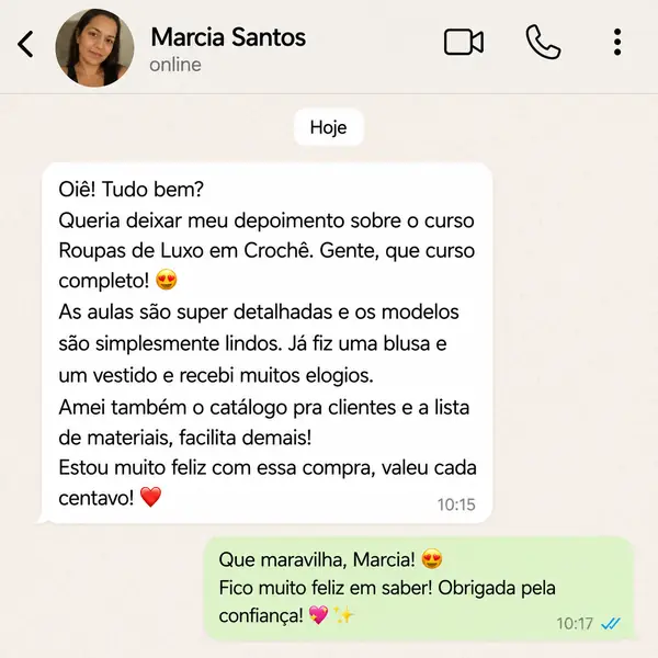 Comentário de aluna